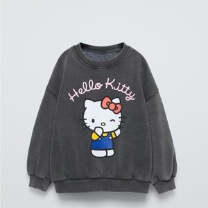 Zara Charcoal Sweatshirt with Hello Kitty Design